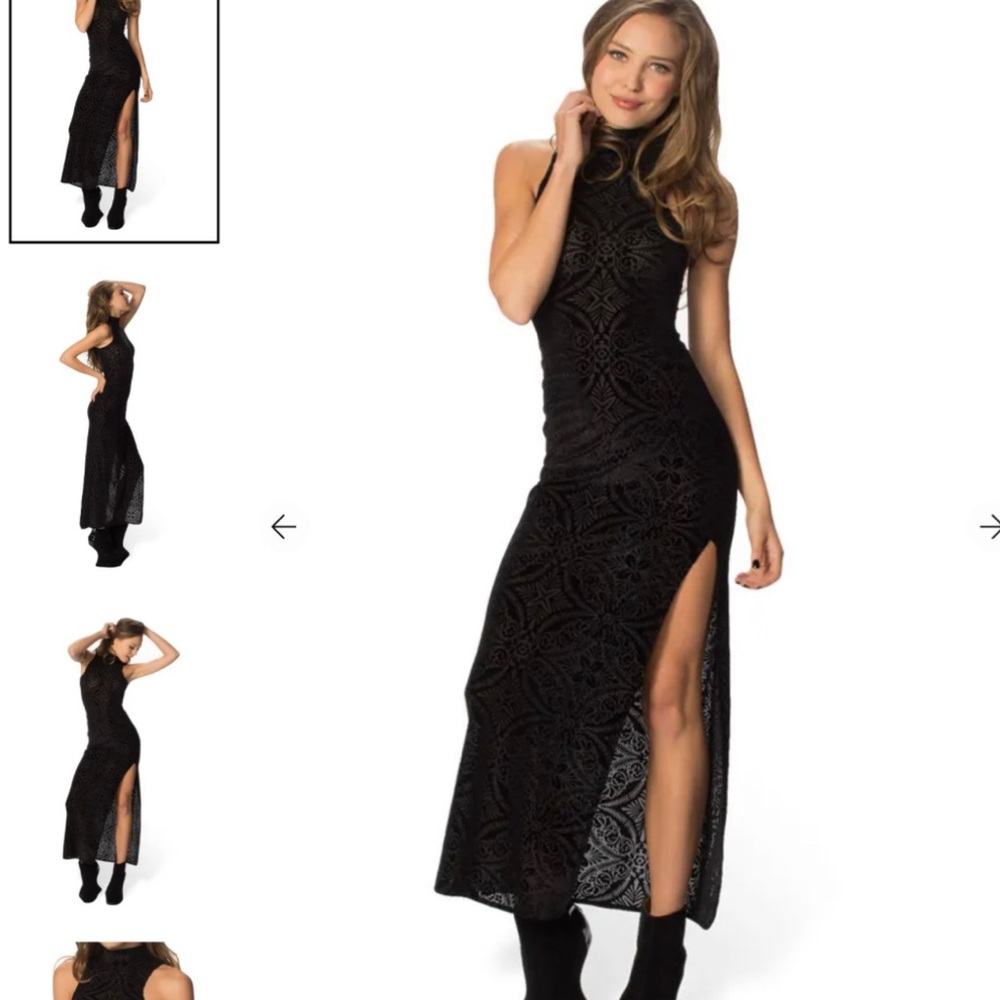 BlackMilk Burned Velvet Reaper Maxi Dress